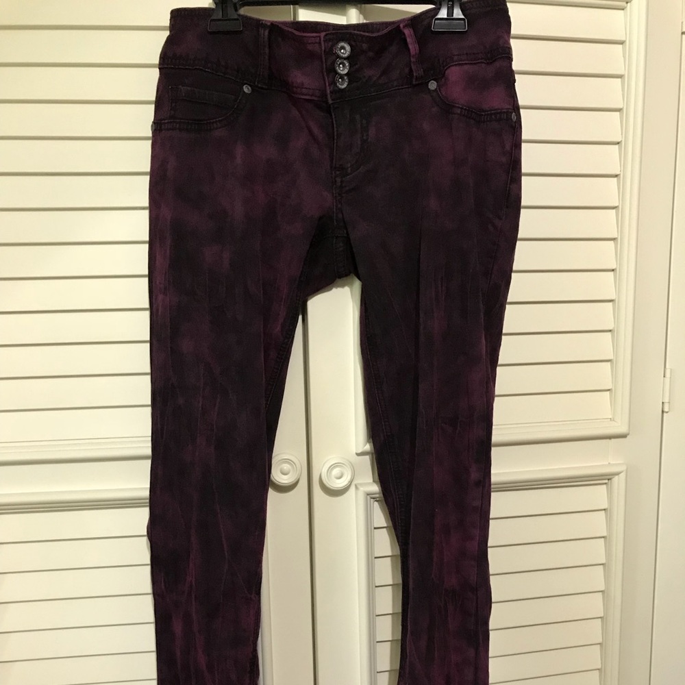 Purple and Black Skinny Jeans